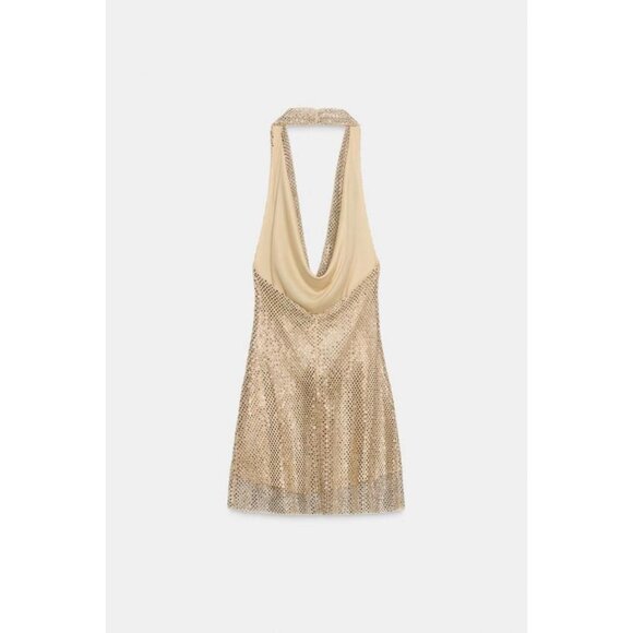 ZARA SPARKLY HALTERNECK DRESS - Picture 7 of 8